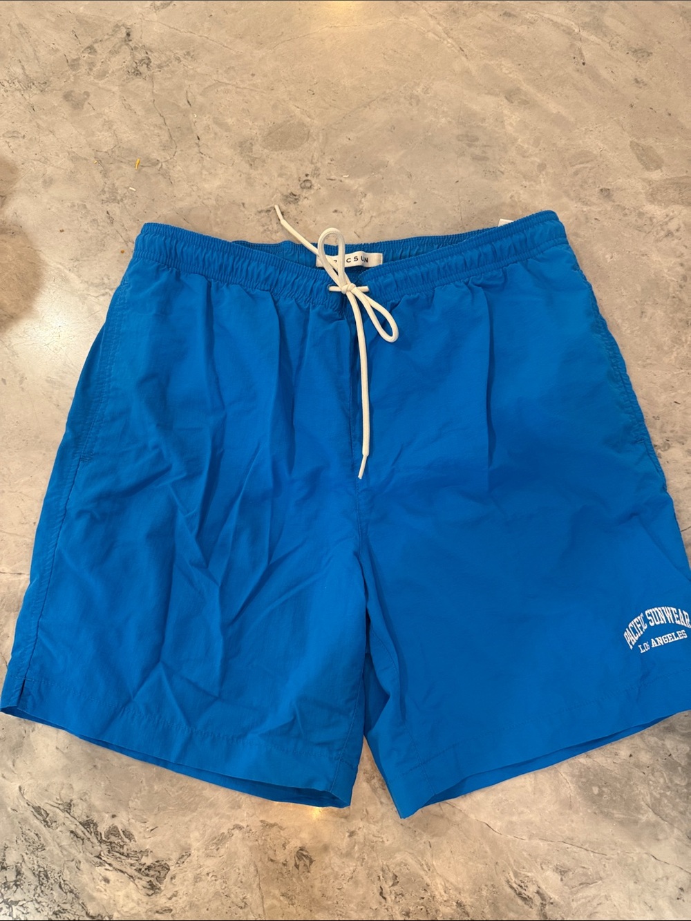 PacSun Royal Blue Men's Swim Trunks with White Drawstring